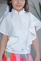 بلوزة بناتي كرنشة من الجنب ابيض 2763B/C