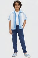 بنطلون ولادي كحلي رياضي بقصة مريحة -4191