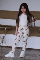 بنطلون بناتي ابيض رسمات دب 2916