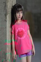 تي شيرت بناتي وردي قلب 2822