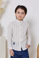 قميص ولادي ابيض مخطط 4133