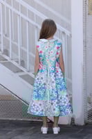 فستان بناتي مورد ازرق 7111