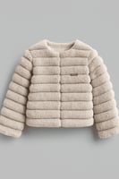 جاكت بناتي فرو شتوي ترابي 19J-T