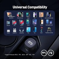 شاحن سيارة JODA بقوة 30 واط بمنفذ تايب سي - اسود