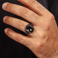 خاتم فضة عيار 925 مزين بحجر زركون