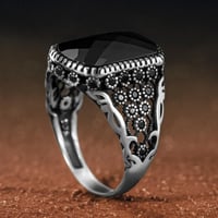 خاتم فضة عيار 925 مزين بحجر زركون