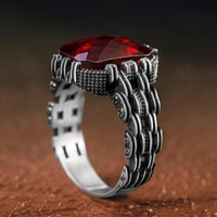 خاتم فريد فضة عيار 925 مزين بحجر زركون