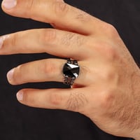 خاتم فضة عيار 925 مزين بحجر زركون