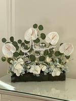 تنسيق ورد صناعي اضافة الاسم اكريلك مع قاعده