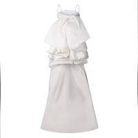 Ivory Silk Shantung Fitted Gown with Tailored Silh...