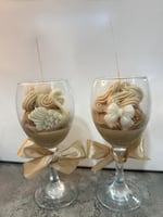 قطعتان من الشموع الطبيعية بتصميم فاخر داخل كاسات ز...