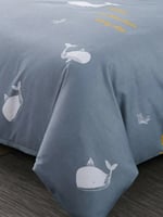 طقم لحاف 3 قطع أزرق/ حوت - 260*230