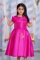 فستان بناتي احمر بكسرات