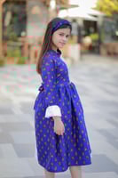 فستان شالكي أزرق