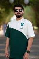 تيشرت الأهلي أخضر&أبيض بقصة مائلة