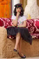 طقم يوم التأسيس بناتي (أبيض × اسود)