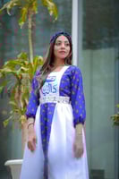 فستان شالكي أزرق نسائي