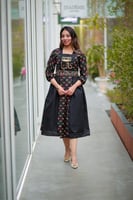 فستان شالكي أسود نسائي