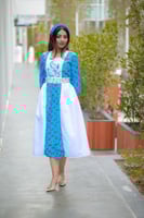 فستان شالكي تركواز نسائي