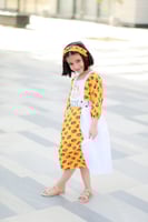 فستان شالكي أصفر بناتي