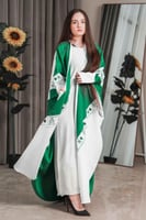 بشت بتطريز اخضر بتصميم مثلث