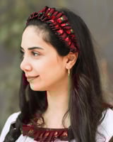 جلابية شالكي عنابي/ابيض