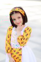 فستان شالكي أصفر بناتي