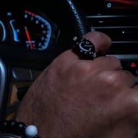 خاتم رجالي بالاسم من الصدف الطبيعي