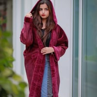 فروه شتوية نسائيه عنابي