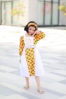 فستان شالكي أصفر بناتي