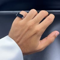 خاتم ملكي فضة عيار 925 - اسود