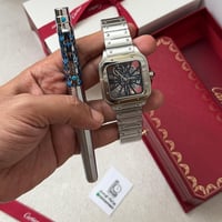 طقم ساعة كارتير سانتوس مكشوف وقلم كارتير الجديد