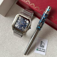 طقم ساعة كارتير سانتوس مكشوف وقلم كارتير الجديد