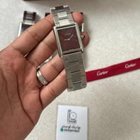 ساعة كارتير تانك حديد عنابي