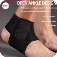 مشد دعم الكاحل بشريط لاصق قطعة واحدة اسود