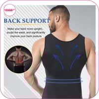 مشد علاقي اسود مطور لشد البطن والتثدي عند الرجال