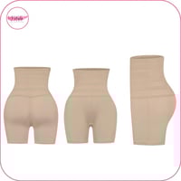 مشد بخصر عالي بتصميم مخطط مع الافخاذ