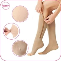 مشد طبي ضاغط للساق مع سحاب لسهولة التحكم قطعتين