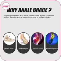 مشد دعم الكاحل بشريط لاصق قطعة واحدة اسود