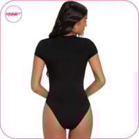 بودي سوت نص كم اسود سادة