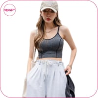 حمالة صدر طويلة بلون رمادي