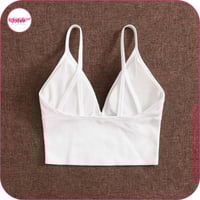 حمالة صدر بخط طويل لون أبيض