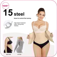 مشد خصر على شكل الساعة الرملية مع 15 عظمة فولاذية...