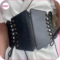 حزام خصر عريض بسحاب ورباط من الجوانب