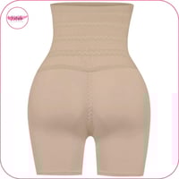 مشد بخصر عالي بتصميم مخطط مع الافخاذ