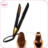 جهاز فرد الشعر الاحترافي من السيراميك أسود/ذهبي