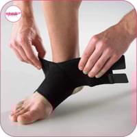 مشد دعم الكاحل بشريط لاصق قطعة واحدة اسود