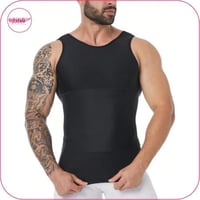 مشد علاقي اسود مطور لشد البطن والتثدي عند الرجال