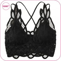 صدرية بتصميم دانتيل مزهر بشكل متقاطع