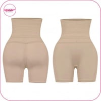 مشد بخصر عالي بتصميم مخطط مع الافخاذ